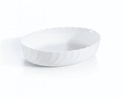 Luminarc - Trianon ovális sütőtál és tálaló, 36x29cm, fehér, bordázott, hőálló