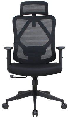 IRISOffice - Eclipse fekete ergonómikus, szövet-hálós irodai forgószék fej és háttámasszal