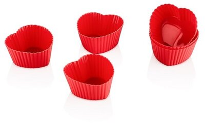 TOO - szilikon sütemény forma 6 darabos szett, fehér, szürke, rószaszín vagy piros színű - SL-3029