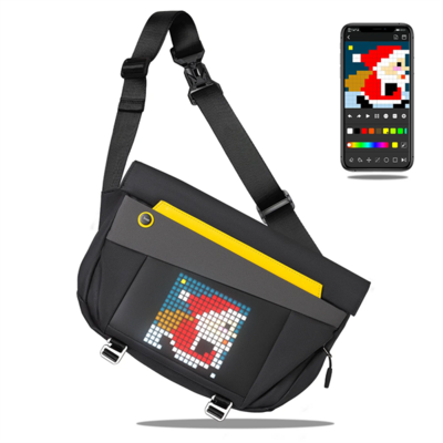 DIVOOM PIXEL Slingbag-V Válltáska, Fekete - PIXEL SLINGBAG-V BLACK