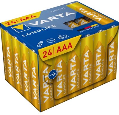 VARTA 4103301134 Longlife mikro AAA (LR03) mikroceruza elem 24db/csomag (műanyagmentes csomagolás)
