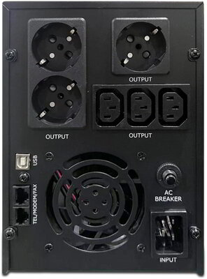 Gembird - UPS USB-vel és LCD kijelzővel, 3000 VA, fekete - EG-UPS-036