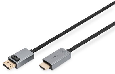 DIGITUS - 4K DisplayPort adapterkábel, DP - HDMI A típus 1,8m - DB-340202-018-S