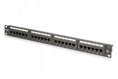 DIGITUS - CAT 6, E osztályú patchpanel, árnyékolatlan - DN-91624U-CR