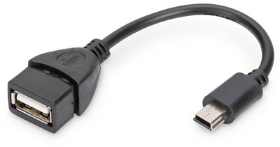 DIGITUS - USB mini-B - USB-A adapter/átalakító, OTG, 0.2m - AK-300310-002-S