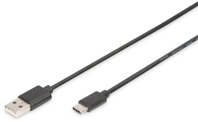 DIGITUS - USB-C csatlakozókábel, USB-A - USB-C 1,8m - AK-300154-018-S
