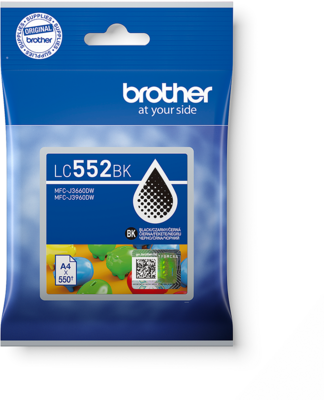 Brother LC552BK Tintapatron Black 12,5 ml 550 oldal kapacitás