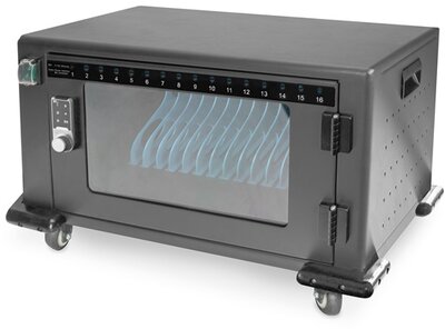 DIGITUS - mobil töltőszekrény 16 db, maximum 13 hüvelykes tablethez, USB-A csatlakozóval - DN-45003
