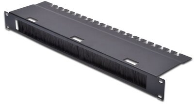 DIGITUS - kábelrendező panel kefés szalaggal 483 mm-es (19") szekrényekhez, 1U - DN-19 ORG-3U-SW