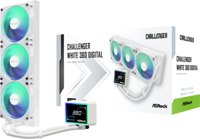 ASRock - CHALLENGER WHITE 360 DIGITAL AIO CPU VÍZHŰTÉS - Fehér