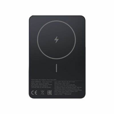 Xiaomi - 5000mAh PowerBank Super Slim Magnetic Black - BHR08PMGL