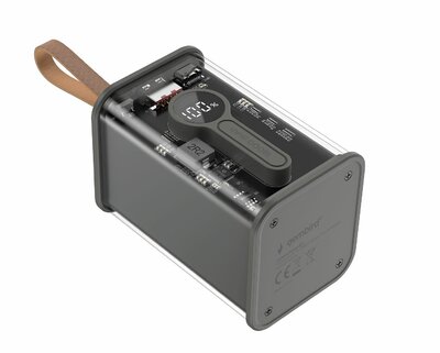 Gembird - Transparent QC3.0 Quick Charging 18000mAh Powerbank Black - PB18-TQC3-01