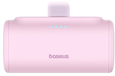 Baseus - Compact gyorstöltő powerbank 5000 mAh, 20W iPhone csatlakozóval, rózsaszín - P10068307413-00