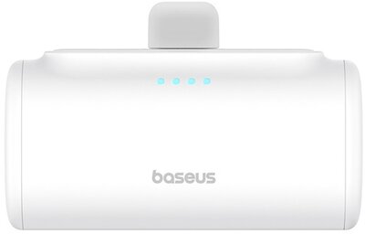 Baseus - Compact gyorstöltő powerbank 5000 mAh, 20W iPhone csatlakozóval, fehér - P10068307213-00