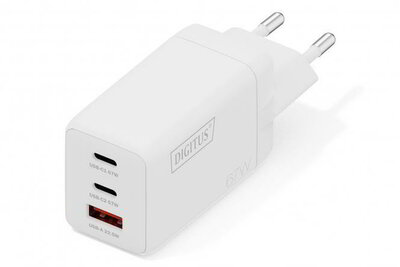 Assmann-DIGITUS USB GaN töltő 67W, 2x USB-C, 1x USB-A - DA-10303