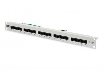 Assmann-DIGITUS CAT 3 ISDN patch panel, árnyékolatlan, szürke - DN-91325-1