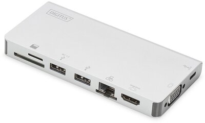 DIGITUS - USB-C utazó 8 portos univerzális notebook dokkoló állomás - DA-70866