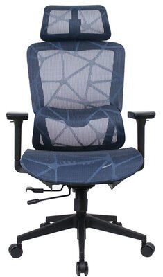 IRIS - ergonómikus, szövet-hálós irodai forgószék fej és háttámasszal - HELIX KÉK