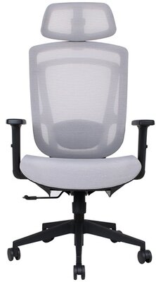 IRIS - ergonómikus, szövet-hálós irodai forgószék fej és háttámasszal - NIMBUS SZÜRKE