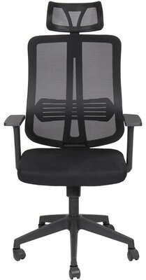 IRIS - fekete, ergonómikus, szövet-hálós irodai forgószék fejtámasszal - FELIX