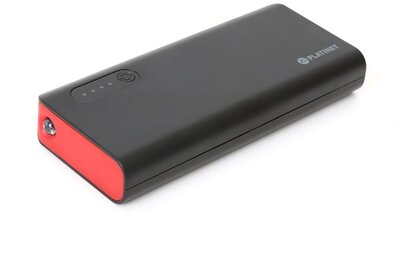 PLATINET Power Bank hordozható töltő 8000mAh + micro USB Kábel + zseblámpa fekete/piros