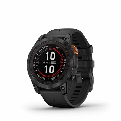 Garmin - fenix 7 Pro Solar Edition Slate Grey with Black Band - 010-02777-01