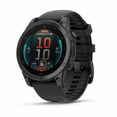Garmin - Fenix E Slate Grey steel with Black silicone band - 010-03025-01