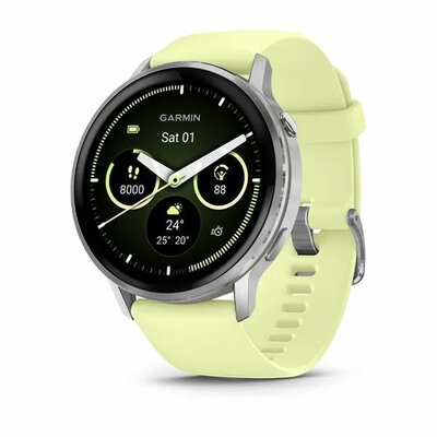Garmin - Venu 4 45mm Silver with Citron Silicone band - 010-03014-02