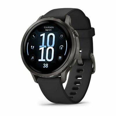 Garmin - Venu 4 41mm Slate with Black Silicone Band - 010-03013-02