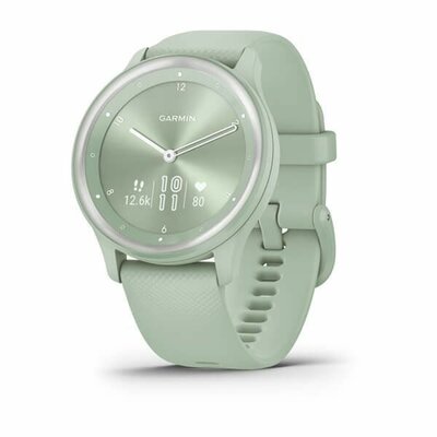 Garmin - Vivomove Sport Cool Mint Case and Silicone Band with Silver Accents - 010-02566-03