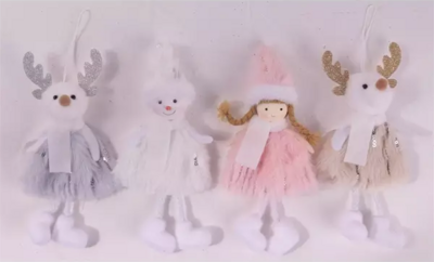 IRIS - textil akasztós karácsonyi figura, 16 cm - 061668