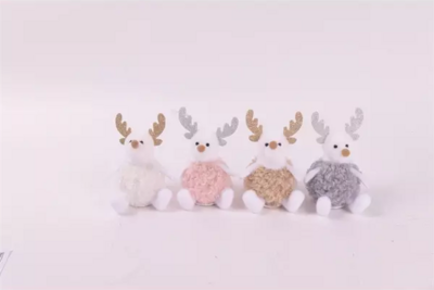 IRIS - textil rénszarvas ülő, bolyhos, 11 cm - 061661