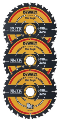 DEWALT - Körfűrészlap, készlet, ELITE CSB, 3db, 190mm - DT10399-QZ