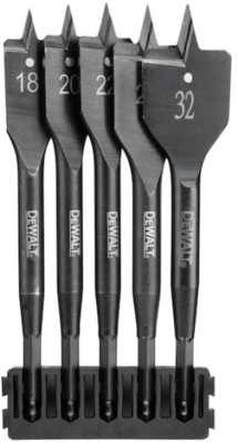 DEWALT - Hegytartó, lapos fafúrók Extreme, 5db, 18-32mm - DT70832-QZ