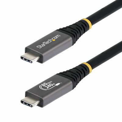 Startech - 50 cm-es USB4 kábel, 80 Gbps, USB-IF tanúsítvánnyal rendelkező USB-C kábel, 240 W PD, 8K 120 Hz/4K 240 Hz - CC50CM80GUSB4CABLE