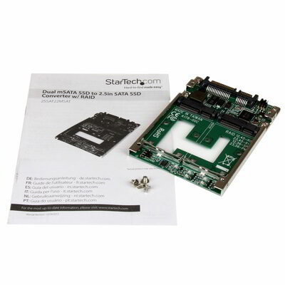 Startech - Kettős mSATA SSD 2,5 hüvelykes SATA RAID adapter konverter - TAA - 25SAT22MSAT