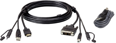 ATEN - 1,8 m-es USB HDMI - DVI-D biztonságos KVM kábelkészlet - 2L-7D02DHX2