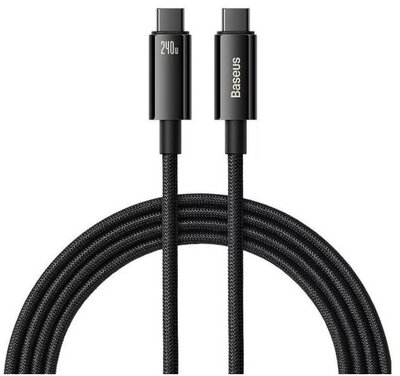 Baseus - Tungsten Gold USB-C - USB-C kábel, 240W 2 m (fekete) - CAWJ040101