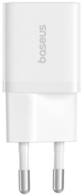 Baseus - GaN5 Mini hálózati gyorstöltő 25W, USB Type-C, fehér + 100W USB Type-C, 1m kábel - P10110909213-01