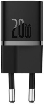 Baseus - GaN5 Mini hálózati gyorstöltő 20W, USB Type-C, fekete + 100W USB Type-C, 1m kábel - P10110900113-00