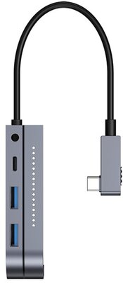 Baseus - Bend Angle No.7 USB Type-C HUB, szürke - CAHUB-CWJ0G