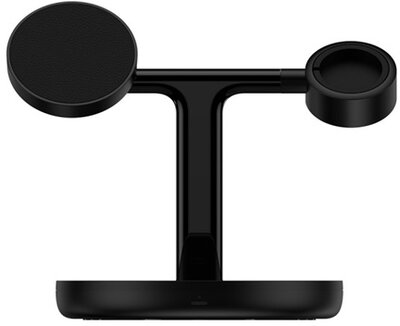 Baseus - Swan 3-in-1 vezeték nélküli töltő állvány 20W, fekete + 3A USB Type-A - USB Type-C, 1m kábel - WXTE000101