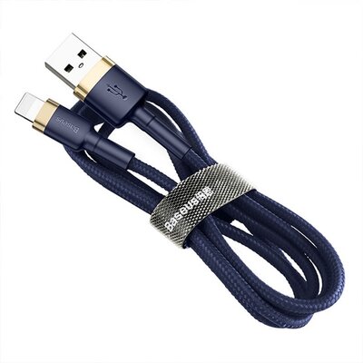 Baseus - Cafule USB Type-A - iPhone, 2.4A gyorstöltő adatkábel, 1m, kék/arany - CALKLF-BV3