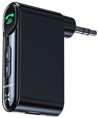 Baseus - BSBA-02 AUX Bluetooth audió vevő, fekete - WXQY010001