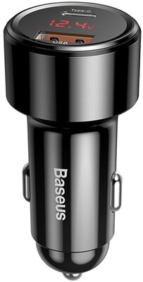 Baseus - Magic PPS autós gyorstöltő 45W, USB Type-A + USB Type-C, fekete - CCMLC20C-01