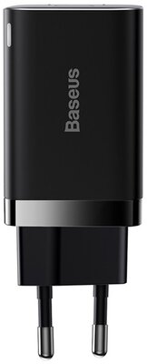 Baseus - Super Si Pro hálózati gyorstöltő 30W, USB Type-C + USB Type-A, fekete - CCSUPP-E01