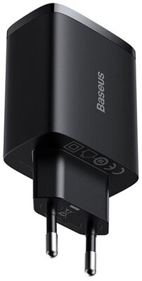 Baseus - Compact hálózati töltő 17W, 3×USB Type-A, fekete - CCXJ020101