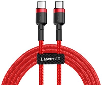 Baseus - Cafule USB Type-C, 60W gyorstöltő adatkábel, 1m, piros - CATKLF-G09