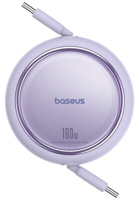 Baseus - Free2Draw Mini USB Type-C, 100W automata behúzós gyorstöltő adatkábel, 1m, lila - P10364500511-00