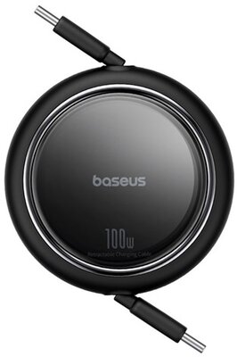 Baseus - Free2Draw Mini USB Type-C, 100W automata behúzós gyorstöltő adatkábel, 1m, fekete - P10364500111-00